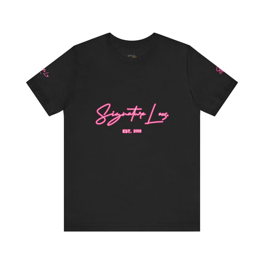 Be Unique Signature Locs Short Sleeve Tee Unisex (PINK FOR OCTOBER)